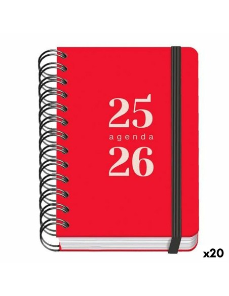 Agenda DOHE GRAMMAR Rouge A6 120 x 170 mm 2025-2026 (20 Unités)
