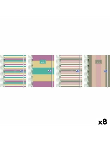 Agenda Oxford COLOR BLOCK 1/8 12 x 18 cm 2025-2026 (8 Unités)