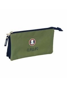 Trousse Fourre-Tout Triple El Pulpo   Blue marine Vert militaire 22 x 12 x 3 cm