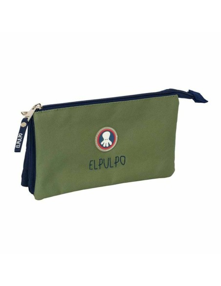 Trousse Fourre-Tout Triple El Pulpo   Blue marine Vert militaire 22 x 12 x 3 cm