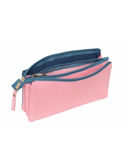 Trousse Fourre-Tout Triple El Pulpo   Bleu Rose 22 x 12 x 3 cm