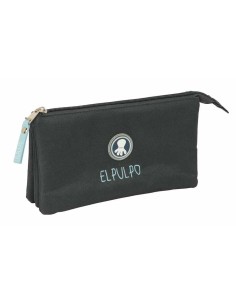 Trousse Fourre-Tout Triple El Pulpo   Gris 22 x 12 x 3 cm