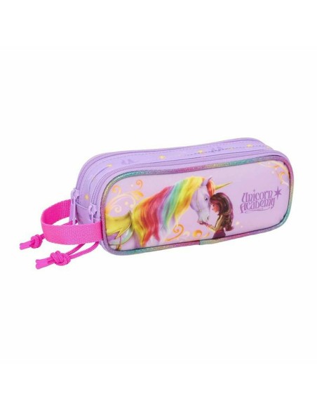 Trousse Fourre-Tout Double Unicorn Academy Lila 21 x 8 x 6 cm