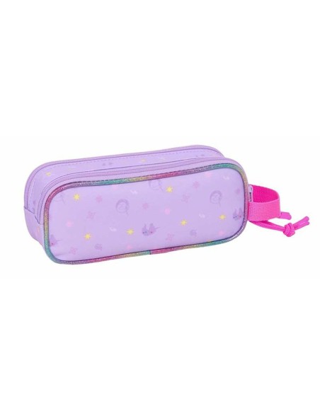 Trousse Fourre-Tout Double Unicorn Academy Lila 21 x 8 x 6 cm