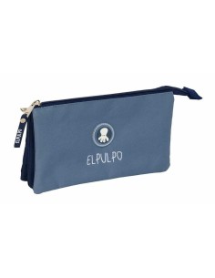 Trousse Fourre-Tout Triple El Pulpo   Bleu Blue marine 22 x 12 x 3 cm
