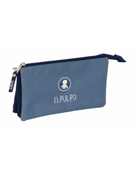 Trousse Fourre-Tout Triple El Pulpo   Bleu Blue marine 22 x 12 x 3 cm