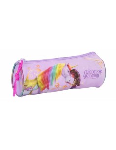 Trousse d'écolier cylindrique Unicorn Academy Lila 20 x 7 x 7 cm