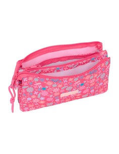 Trousse Fourre-Tout Triple Safta Feeling Rose 22 x 12 x 3 cm 2
