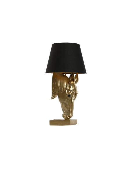 Lampe de bureau Home ESPRIT Noir Doré Résine 50 W 220 V 30 x 30 x 59 cm