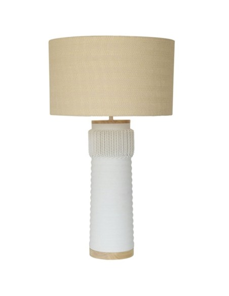Lampe de bureau Home ESPRIT Lin Céramique 46 x 46 x 77 cm