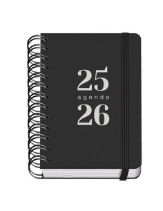 Agenda DOHE GRAMMAR Noir A6 120 x 170 mm 2025-2026 (20 Unités) 2