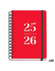Agenda DOHE GRAMMAR Rouge A5 150 x 210 mm 2025-2026 (20 Unités)
