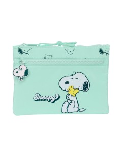 Trousse d'écolier Snoopy Groovy Vert 23 x 16 x 3 cm