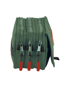 Trousse Fourre-Tout Triple Munich Verde Vert (21,5 x 10 x 8 cm) 2