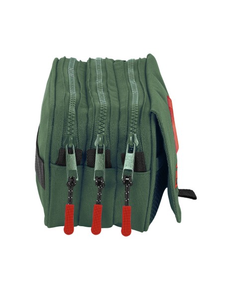 Trousse Fourre-Tout Triple Munich Verde Vert (21,5 x 10 x 8 cm)