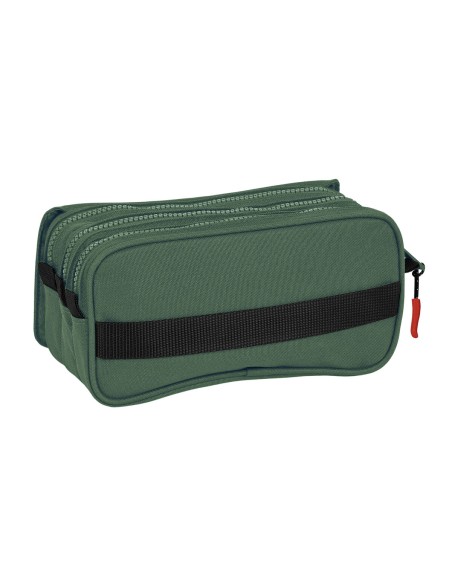 Trousse Fourre-Tout Triple Munich Verde Vert (21,5 x 10 x 8 cm)