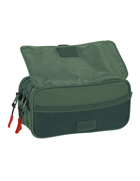 Trousse Fourre-Tout Triple Munich Verde Vert (21,5 x 10 x 8 cm)
