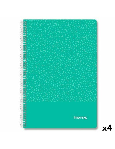Cahier Imprex Vert Din A4 80 Volets (4 Unités)