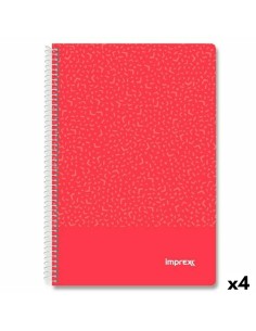 Cahier Imprex Rouge Din A4 80 Volets (4 Unités)