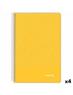 Cahier Imprex Jaune Din A4 80 Volets (4 Unités)