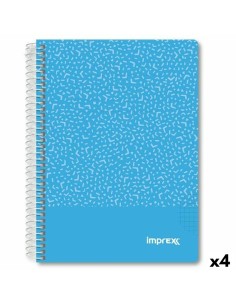 Cahier Imprex Bleu A5 80 Volets (4 Unités)