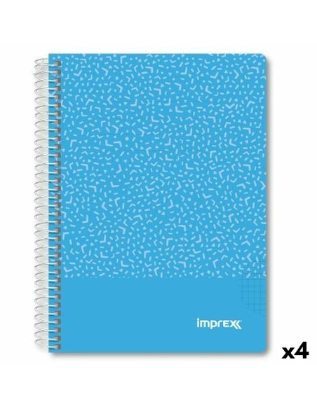 Cahier Imprex Bleu A5 80 Volets (4 Unités)