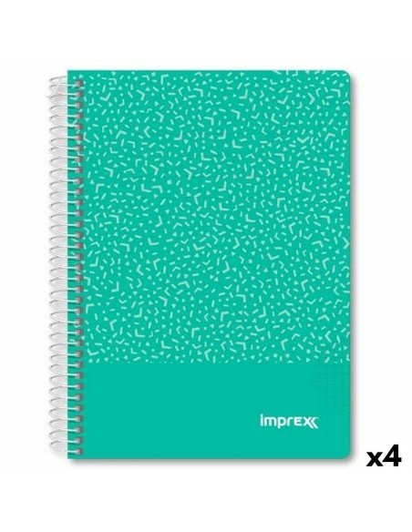 Cahier Imprex Vert A5 80 Volets (4 Unités)