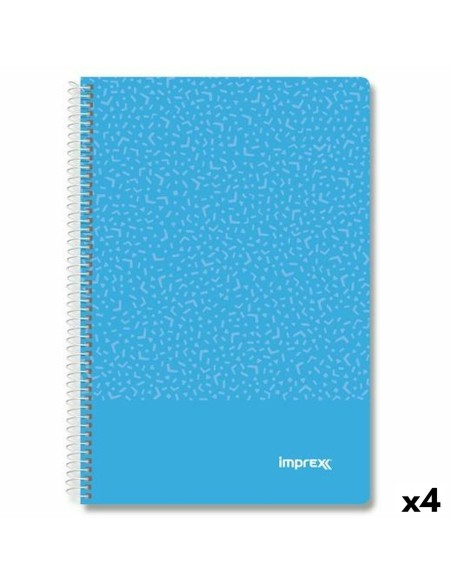 Cahier Imprex Bleu Din A4 80 Volets (4 Unités)