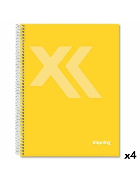Cahier Imprex Jaune A5 80 Volets (4 Unités)