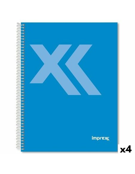 Cahier Imprex Bleu Din A4 80 Volets (4 Unités)