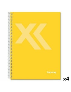 Cahier Imprex Jaune Din A4 80 Volets (4 Unités)