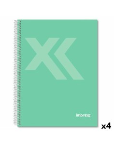 Cahier Imprex Vert A5 80 Volets (4 Unités)