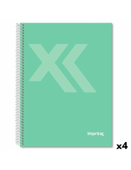 Cahier Imprex Vert A5 80 Volets (4 Unités)