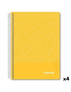 Cahier Imprex Jaune A5 80 Volets (4 Unités)