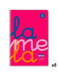 Cahier à Spirale Lamela Rose Din A4 80 Volets (5 Unités)