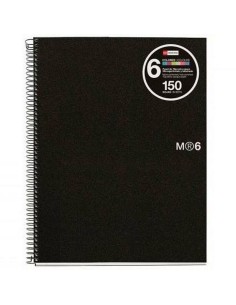 Cahier à Spirale Miquelrius Noir A5 150 Volets (5 Unités) 2