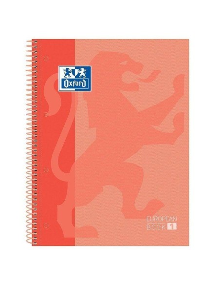 Cahier à Spirale Oxford CLASSIC EUROPEANBOOK Pêche A4 80 Volets (5 Unités)
