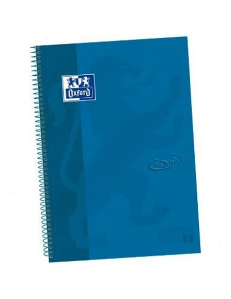 Cahier à Spirale Oxford TOUCH EUROPEANBOOK Bleu A4+ 80 Volets (5 Unités)