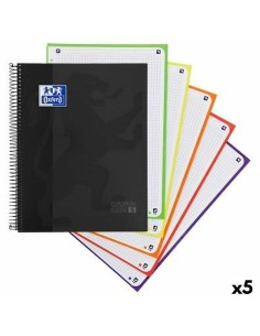 Cahier à Spirale Oxford CLASSIC EUROPEANBOOK Noir A4 120 Volets (5 Unités)