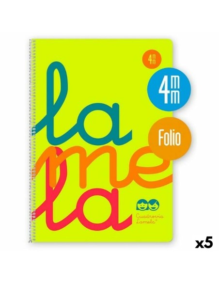 Cahier à Spirale Lamela Jaune Din A4 80 Volets (5 Unités)