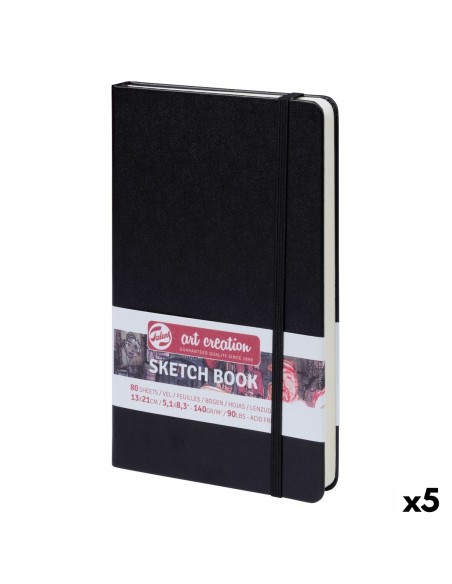 Carnet de croquis Talens Art Creation Sketch Book Noir 80 Volets 13 x 21 cm (5 Unités)