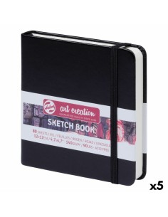 Carnet de croquis Talens Art Creation Sketch Book Noir 80 Volets 12 x 12 cm (5 Unités)
