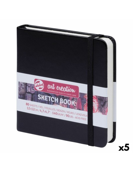 Carnet de croquis Talens Art Creation Sketch Book Noir 80 Volets 12 x 12 cm (5 Unités)