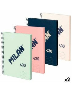 Lot de cahiers Milan A4 80 Volets 4 Pièces (2 Unités)