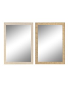 Miroir mural Home ESPRIT Marron Naturel Scandi 93,5 X 2,5 X 134 cm (2 Unités)