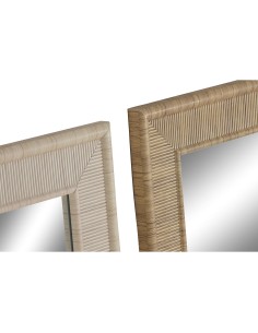 Miroir mural Home ESPRIT Marron Naturel Scandi 93,5 X 2,5 X 134 cm (2 Unités) 2