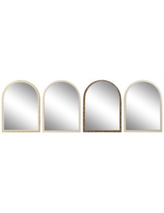 Miroir mural Home ESPRIT Marron Beige Naturel Ivoire Scandi 55 X 2 X 75 cm (4 Unités)