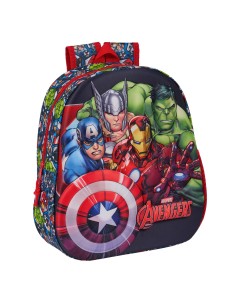 Cartable The Avengers Noir Rouge 27 x 33 x 10 cm