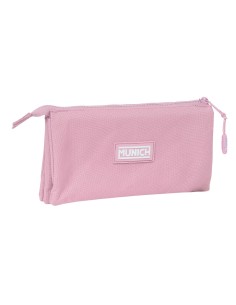 Trousse Fourre-Tout Triple Munich Basic Rose 22 x 12 x 3 cm