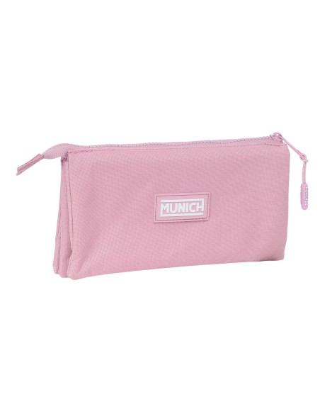 Trousse Fourre-Tout Triple Munich Basic Rose 22 x 12 x 3 cm